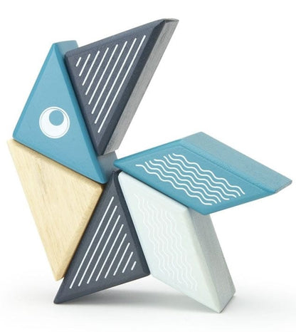 Tegu Travel Pals 6 Piece Magnetic Blocks - Whale - PAL-WAL-706T