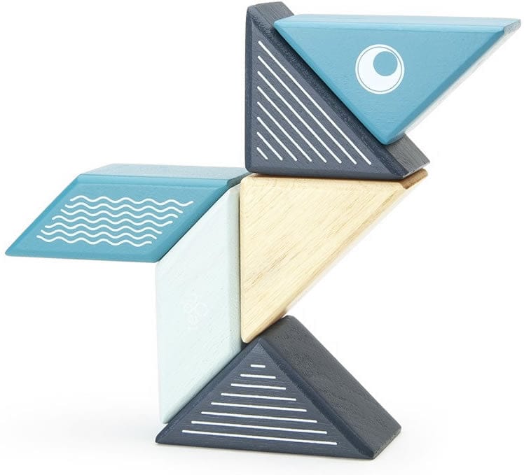 Tegu Travel Pals 6 Piece Magnetic Blocks - Whale - PAL-WAL-706T