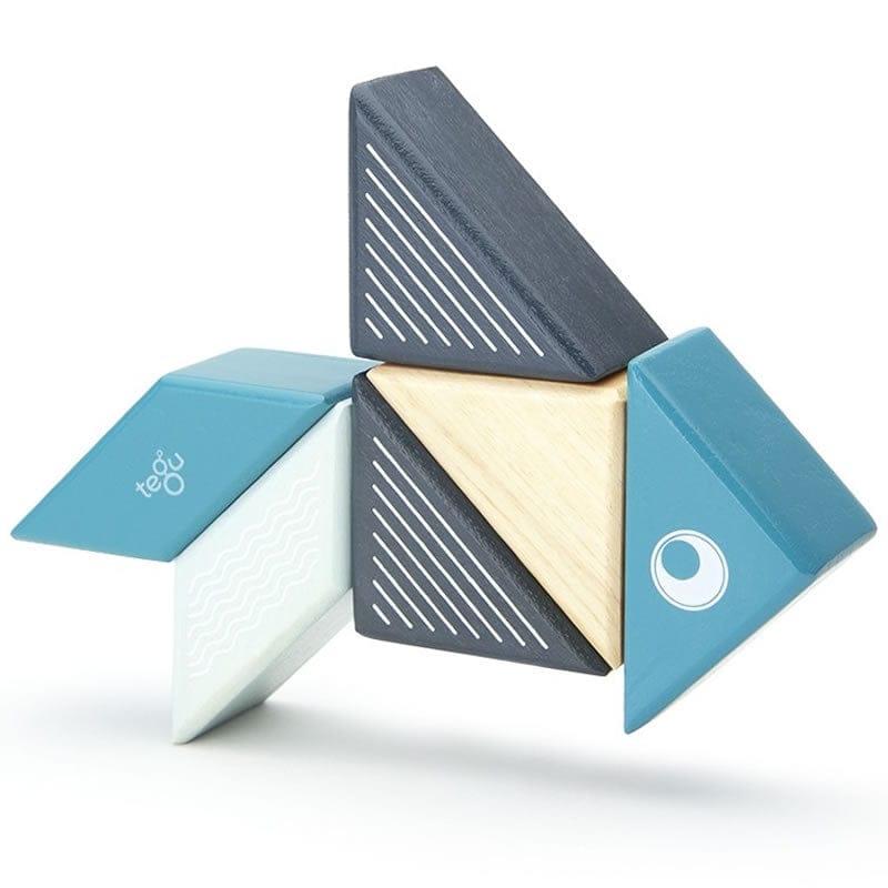 Tegu Travel Pals 6 Piece Magnetic Blocks - Whale - PAL-WAL-706T