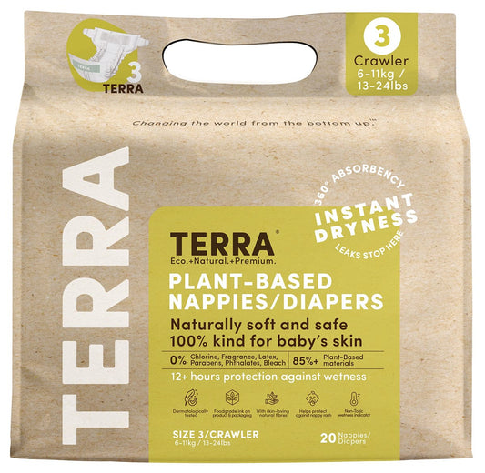 TERRA Plant-Based Diapers - Size 3/Crawler (20 Pack) - 20-13000