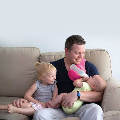 The Beebo Free-Hand Baby Bottle Holder - Raspberry - 7.08747E+11