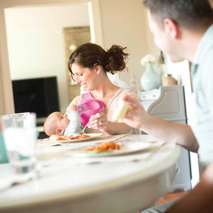 The Beebo Free-Hand Baby Bottle Holder - Raspberry - 7.08747E+11