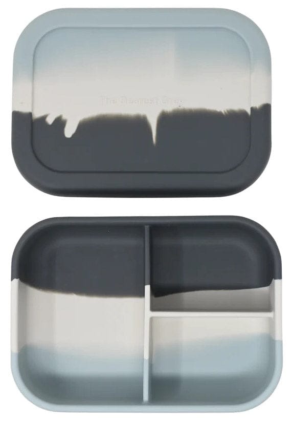 The Dearest Grey Silicone Bento Box - Blue Tie Dye - 850037245895
