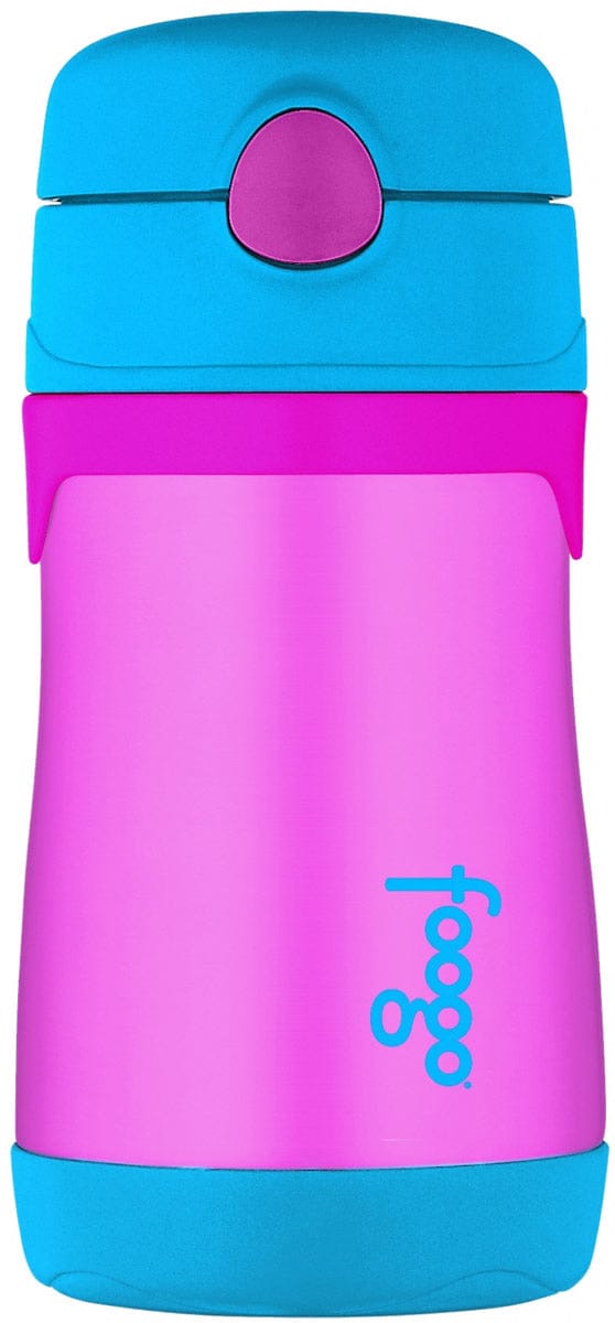 Thermos Foogo 10 oz Vacuum Insulated Stainless Steel Straw Bottle - Aubergine/Blue