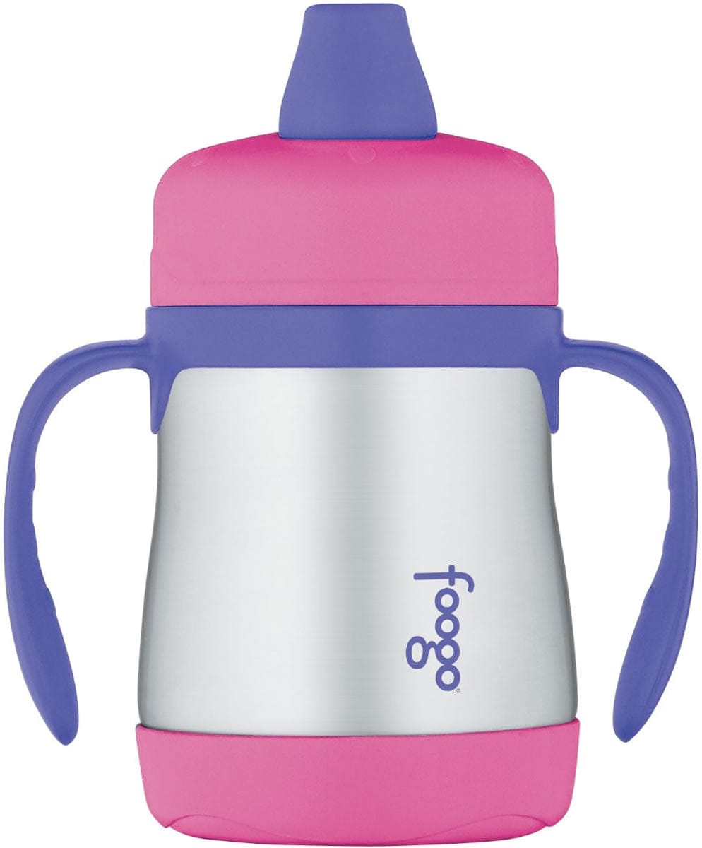 Thermos Foogo Leak-Proof Stainless Steel Sippy Cup - 7 Ounce - Pink/Purple