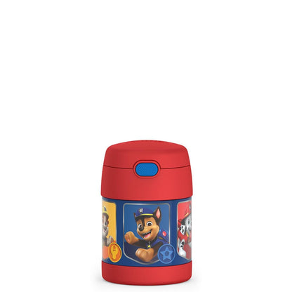 Thermos Paw Patrol food jar with red lid and character graphics