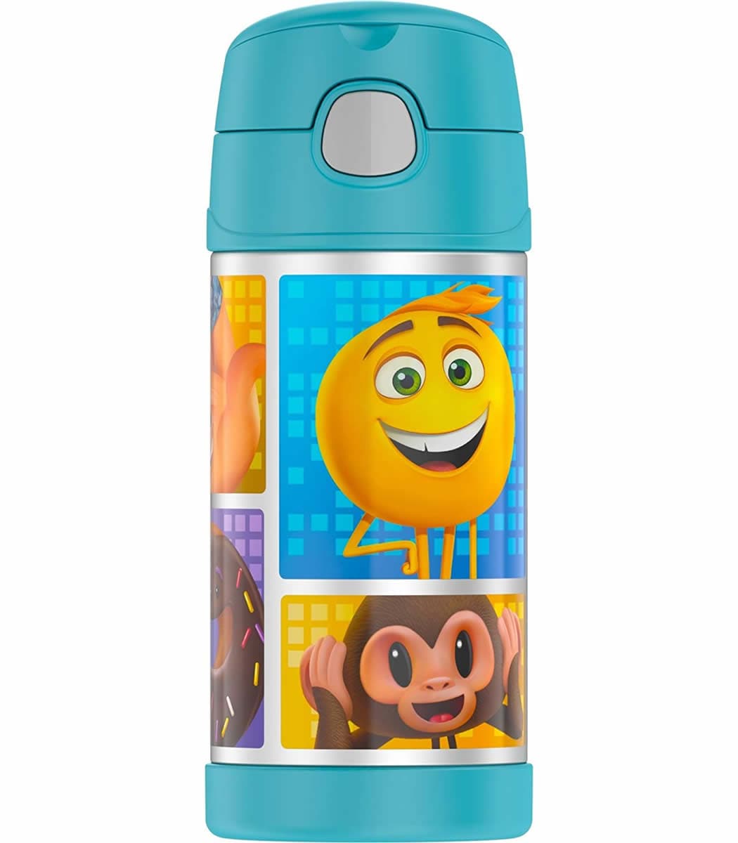 Thermos FUNtainer Vacuum Insulated Stainless Steel Straw Water Bottle 12oz - Emoji Movie