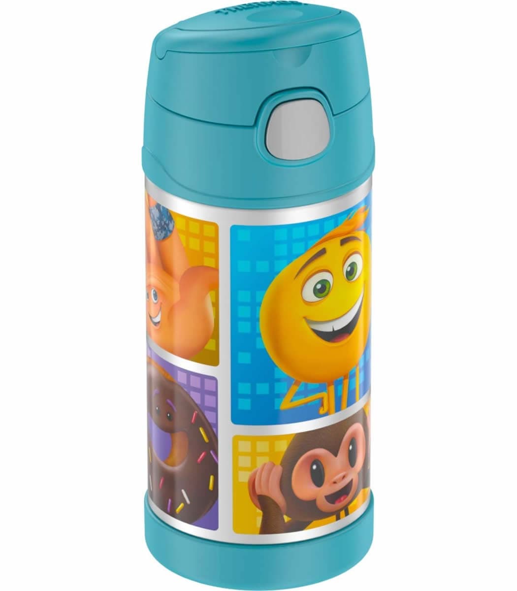 Thermos FUNtainer Vacuum Insulated Stainless Steel Straw Water Bottle 12oz - Emoji Movie