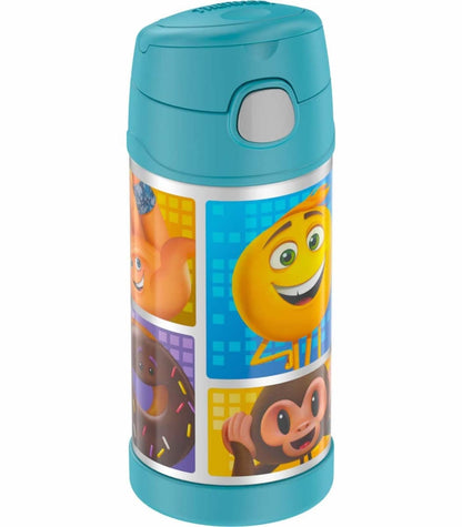 Thermos FUNtainer Vacuum Insulated Stainless Steel Straw Water Bottle 12oz - Emoji Movie