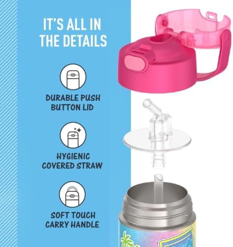 Thermos FUNtainer Vacuum Insulated Stainless Steel Straw Water Bottle 12oz - Barbie