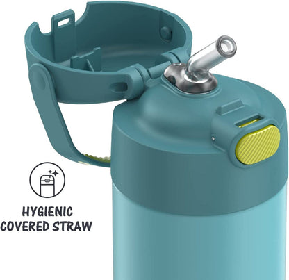 Thermos FUNtainer Vacuum Insulated Stainless Steel Straw Water Bottle, 12oz - Blue / Green - F4101BL6
