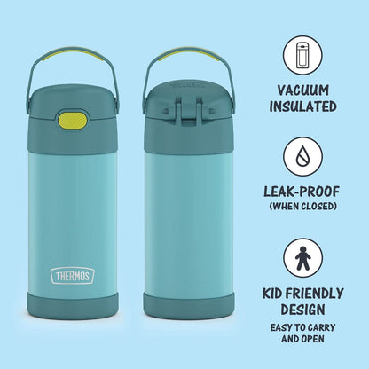 Thermos FUNtainer Vacuum Insulated Stainless Steel Straw Water Bottle, 12oz - Blue / Green - F4101BL6