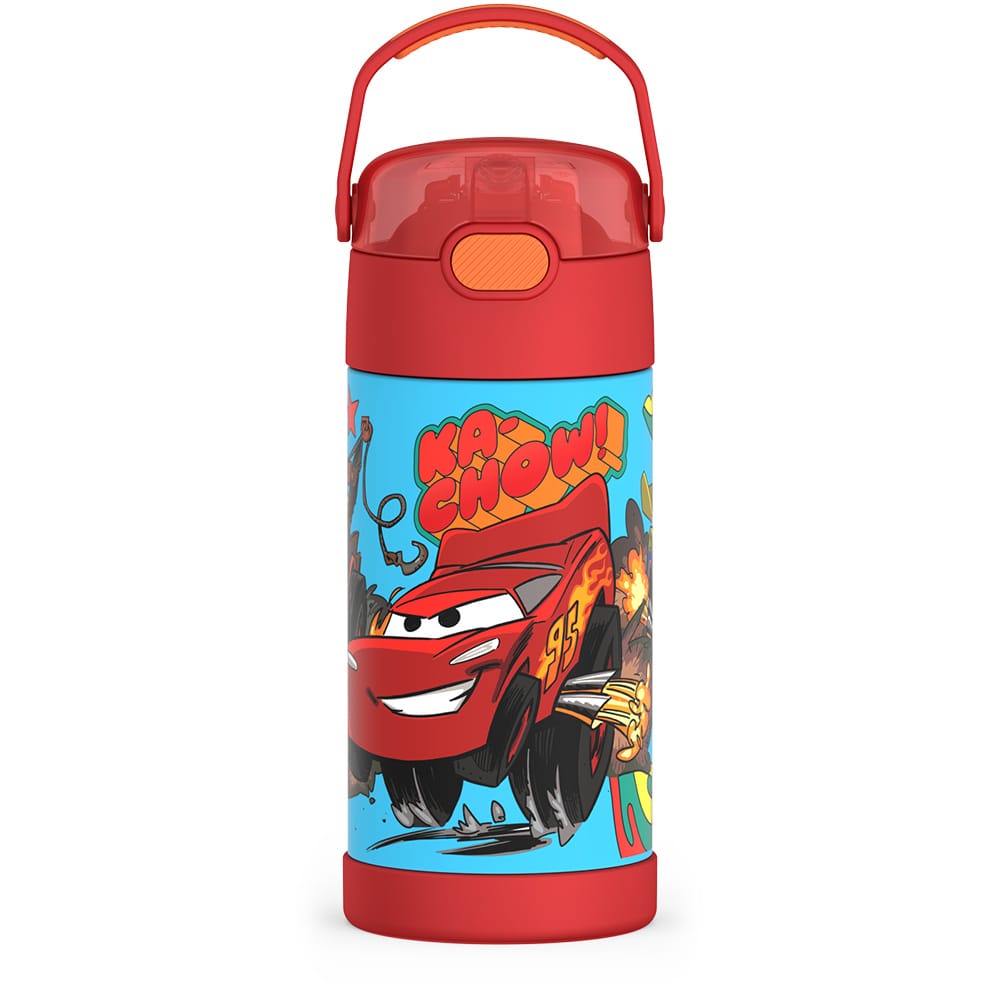 Thermos FUNtainer Vacuum Insulated Stainless Steel Straw Water Bottle 12oz - Cars
