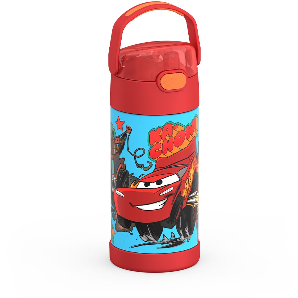 Thermos FUNtainer Vacuum Insulated Stainless Steel Straw Water Bottle 12oz - Cars