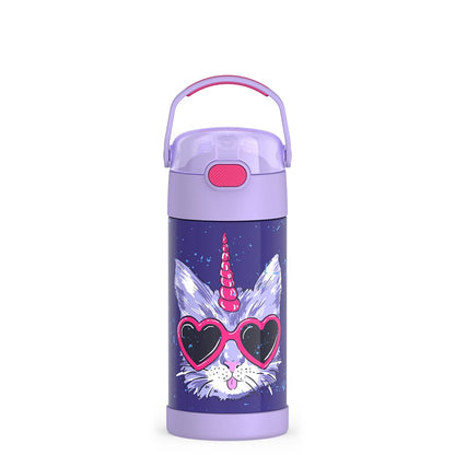 Thermos FUNtainer Vacuum Insulated Stainless Steel Straw Water Bottle 12oz - Cool Caticorns