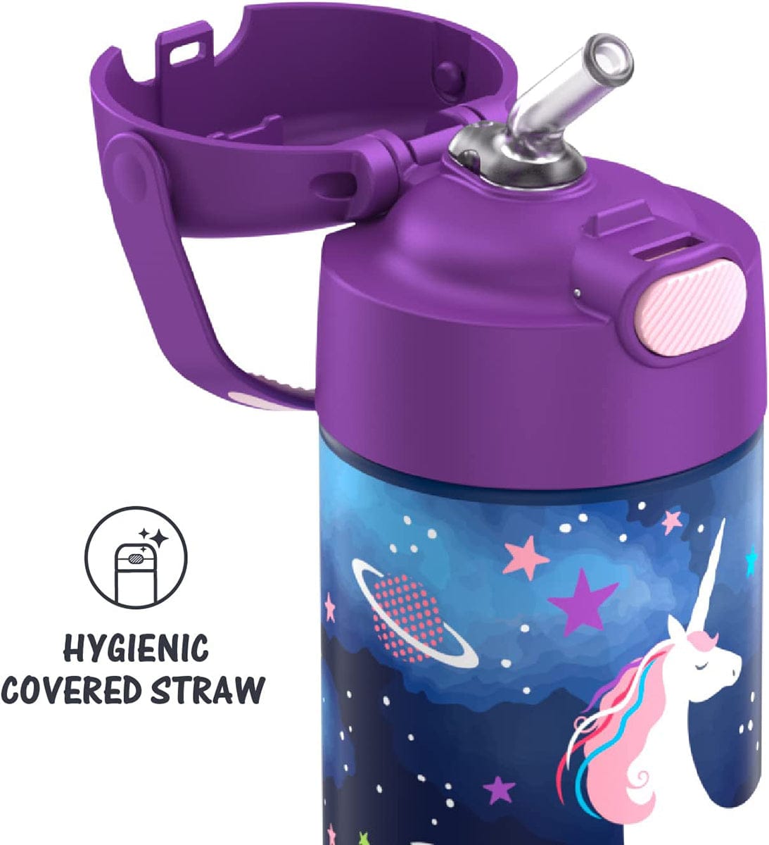 Thermos FUNtainer Vacuum Insulated Stainless Steel Straw Water Bottle, 12oz - Space Unicorn - F4102UC6