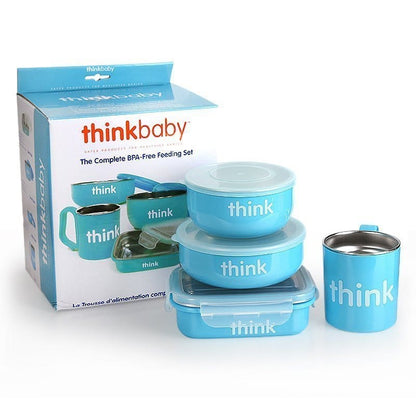 ThinkBaby The Complete BPA Free Feeding Set - Light Blue - 859871004286