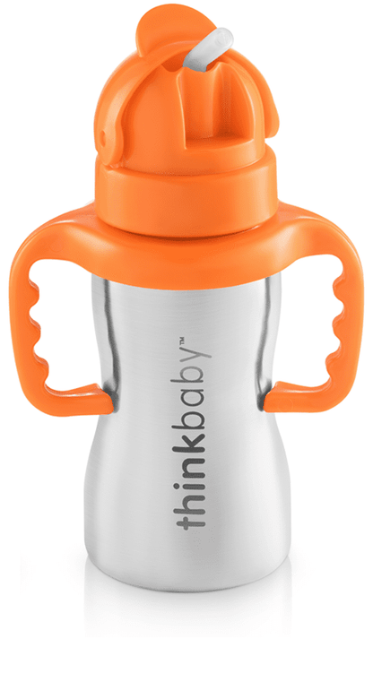 Thinkbaby Thinkster of Steel 9 oz Straw Cup - Orange