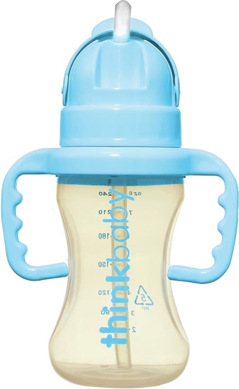 Thinkbaby Thinkster Straw Bottle, 9 oz - Light Blue