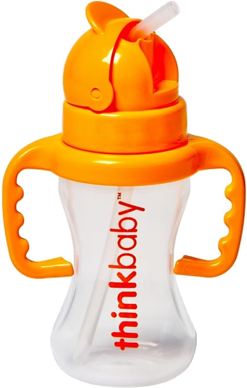 Thinkbaby Thinkster Straw Bottle, 9 oz - Orange