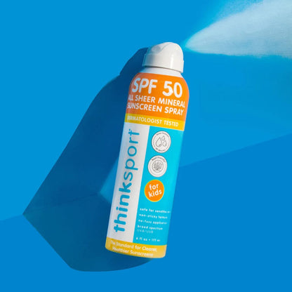 ThinkSport Kids All Sheer Mineral Sunscreen Spray SPF 50, 6oz - 810009370079