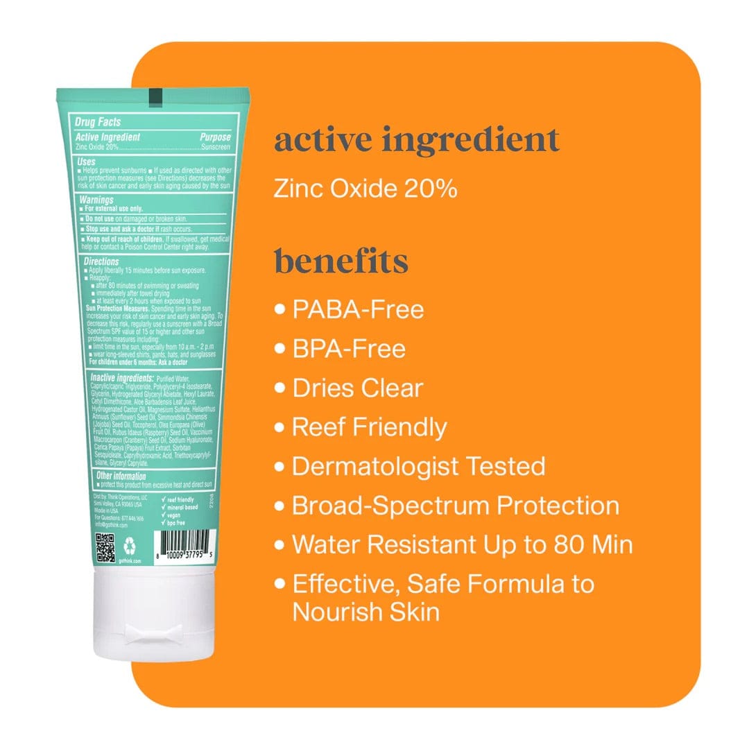 Thinksport Kids Clear Zinc Sunscreen SPF 30, 3oz - 42795