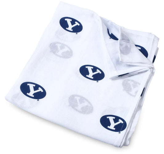 Three Little Anchors College Swaddle Blanket - Brigham Young Cougars - TLABYU100