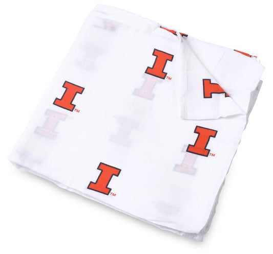 Three Little Anchors College Swaddle Blanket - Illinois Fighting Illini - TLAIL100