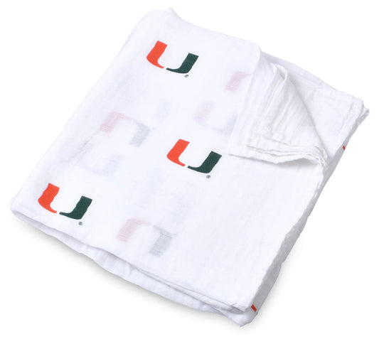 Three Little Anchors College Swaddle Blanket - Miami Hurricanes - TLAMIA100