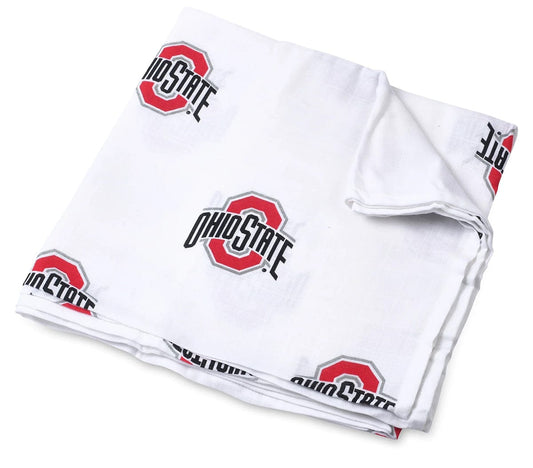 Three Little Anchors College Swaddle Blanket - Ohio State University Buckeyes - TLAOSU100