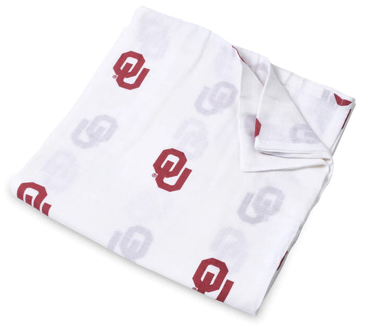 Three Little Anchors College Swaddle Blanket - Oklahoma Sooners - TLAOK100