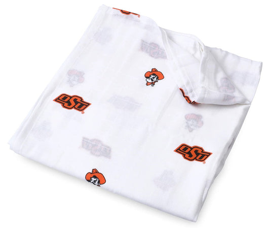 Three Little Anchors College Swaddle Blanket - Oklahoma State Cowboys - TLAOKS100
