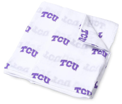 Three Little Anchors College Swaddle Blanket - Texas Christian University Horned Frogs - TLATCU100