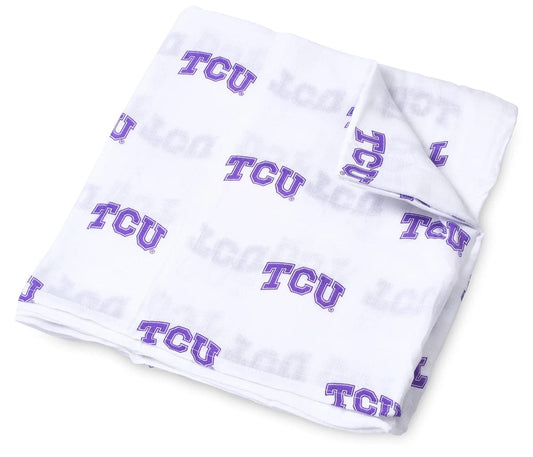 Three Little Anchors College Swaddle Blanket - Texas Christian University Horned Frogs - TLATCU100