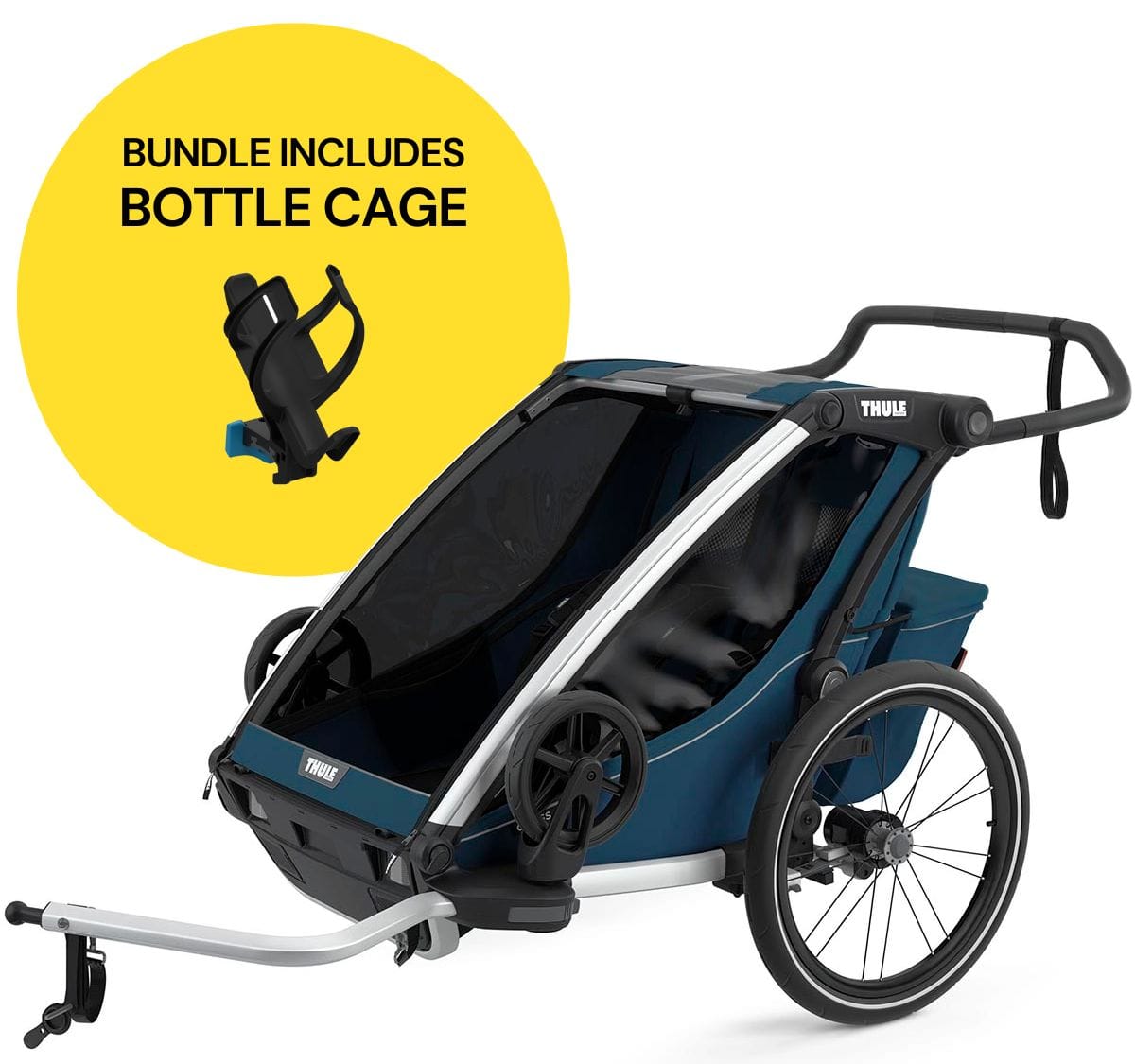 Thule Chariot Cross 2 Multisport Trailer Stroller Summer Bundle - Majolica Blue - 10202023-CAGE