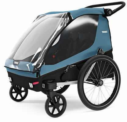 Thule Courier Bicycle Trailer + Stroller Cargo Bundle - Aegean Blue / Black - 10102006