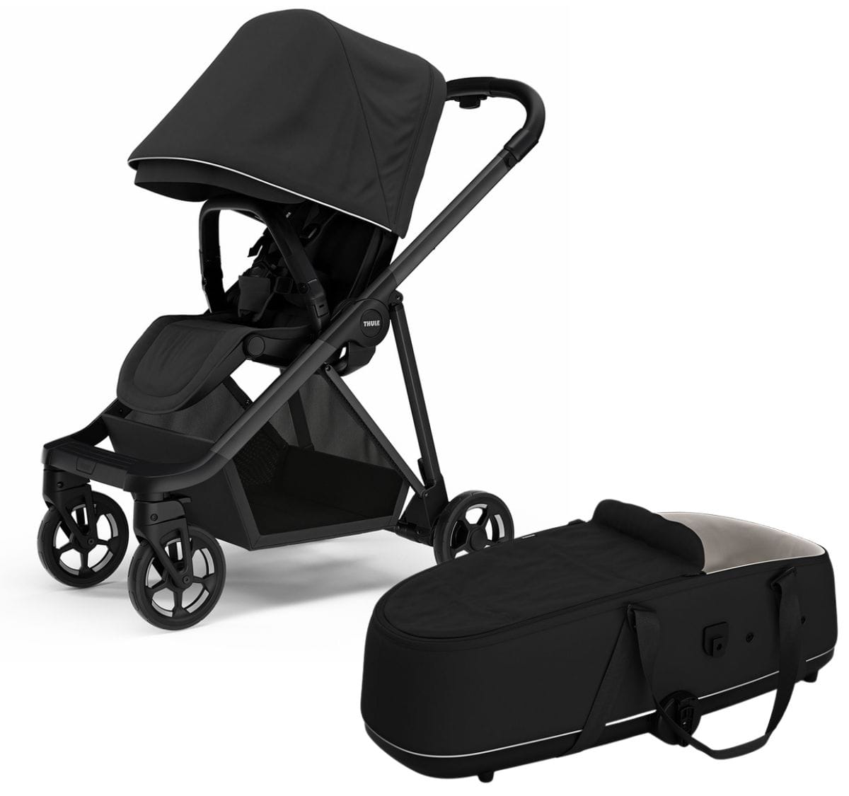 Thule Shine Stroller + Bassinet Bundle - Black / Black - 11400202-11400300