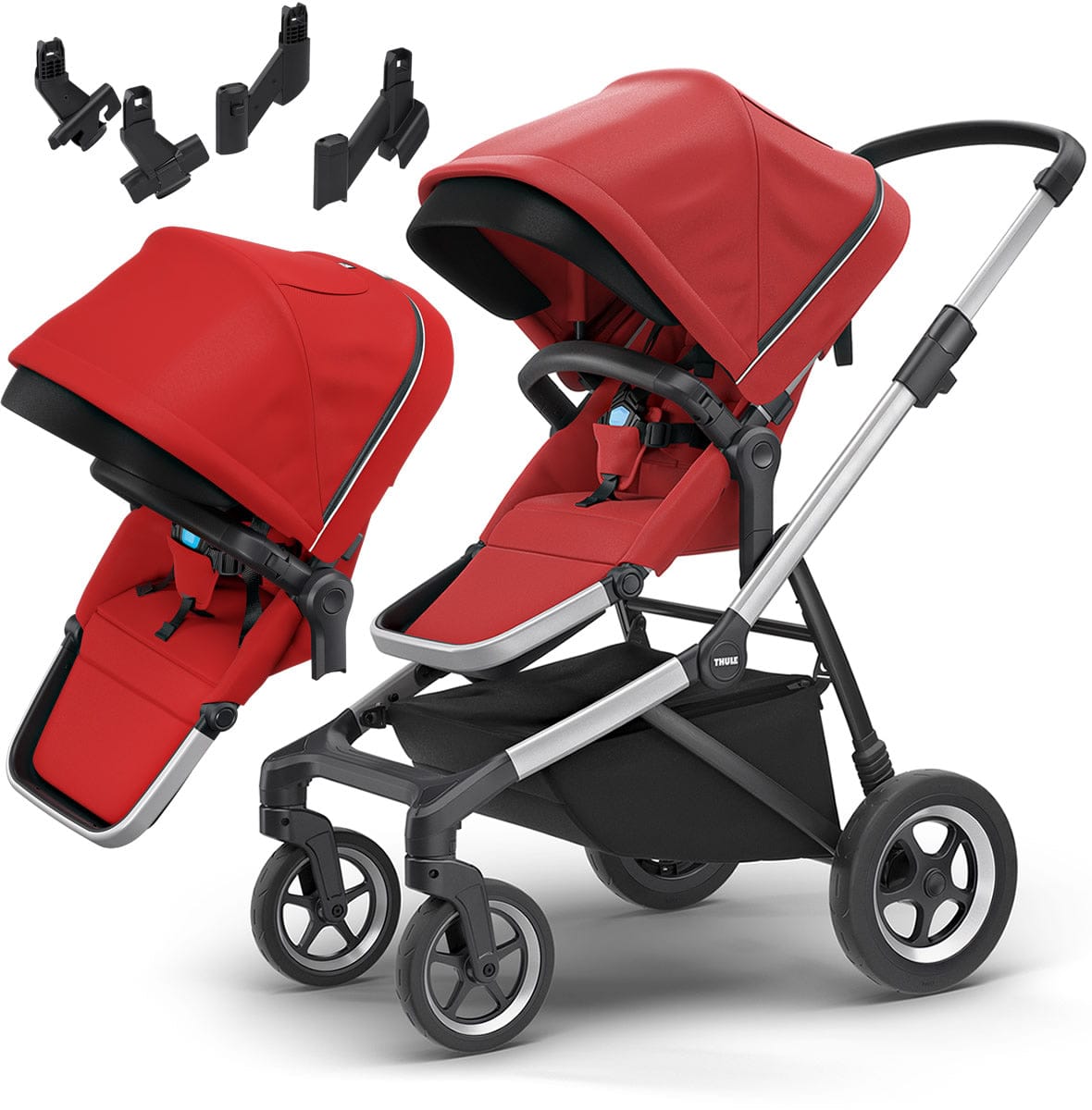 Thule Sleek Double Stroller - Energy Red