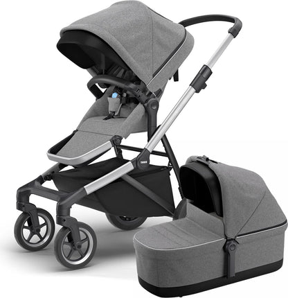 Thule Sleek Single-to-Double Stroller & Bassinet - Grey Melange - 11000001-11000100