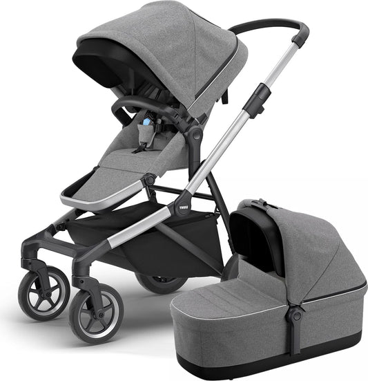 Thule Sleek Single-to-Double Stroller & Bassinet - Grey Melange - 11000001-11000100