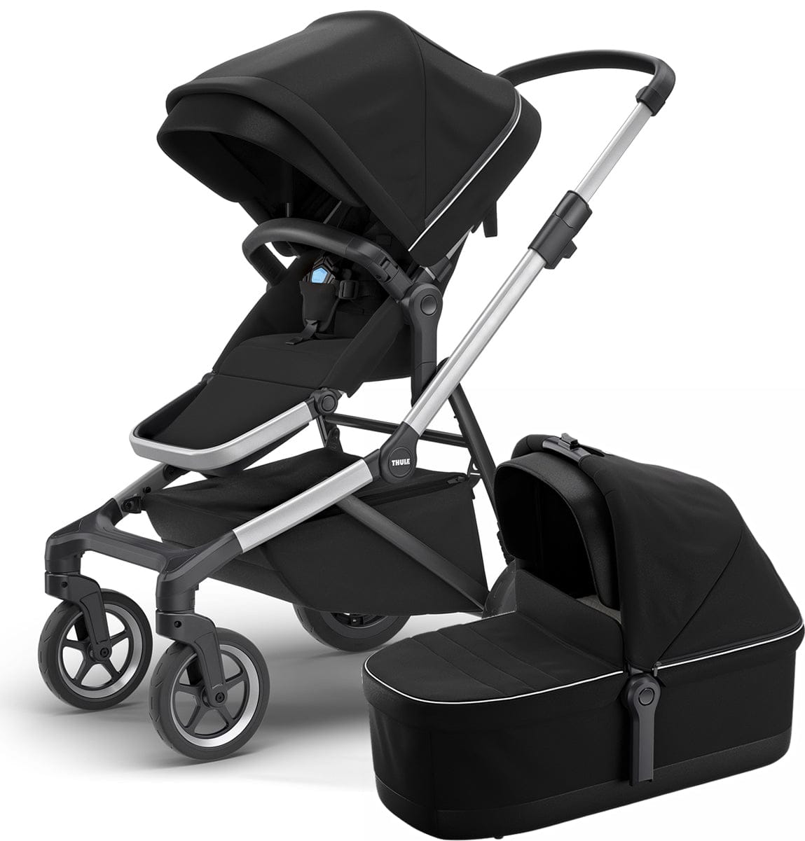 Thule Sleek Single-to-Double Stroller & Bassinet - Midnight Black - 11000002-11000101