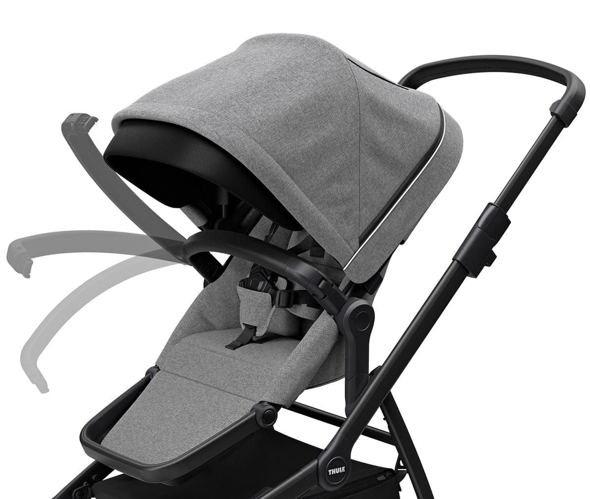 Thule Sleek Single-to-Double Stroller - Black / Grey Melange - 11000021