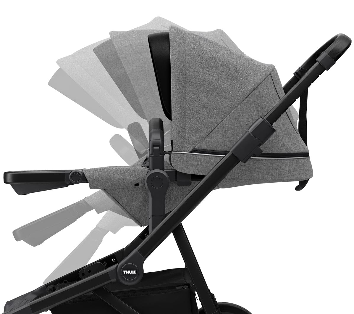 Thule Sleek Single-to-Double Stroller - Black / Grey Melange - 11000021