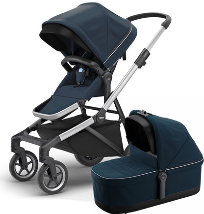 Thule Sleek Single-to-Double Stroller & Bassinet - Navy Blue - 11000005-11000104