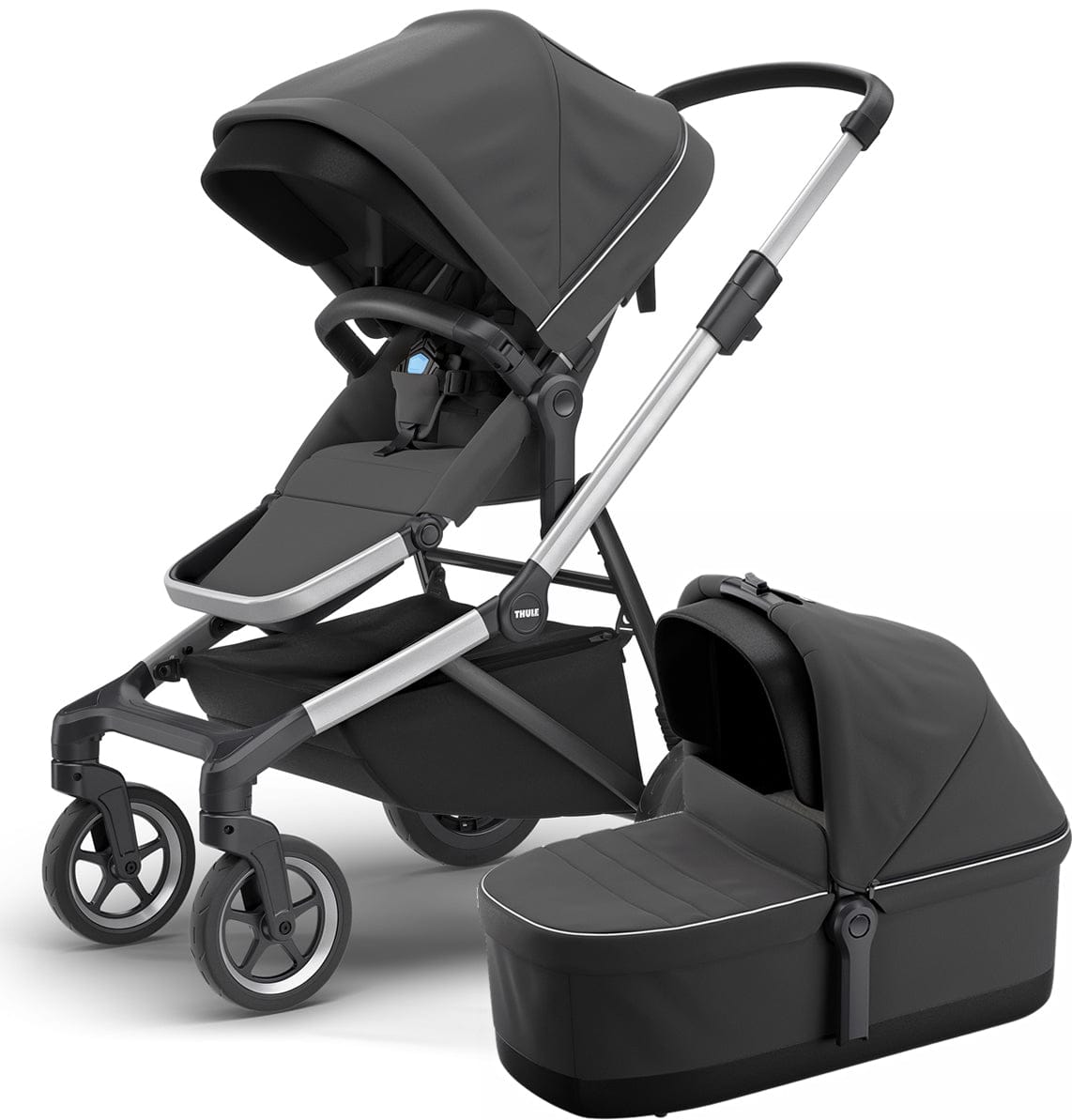 Thule Sleek Single-to-Double Stroller & Bassinet - Shadow Grey - 11000003-11000102