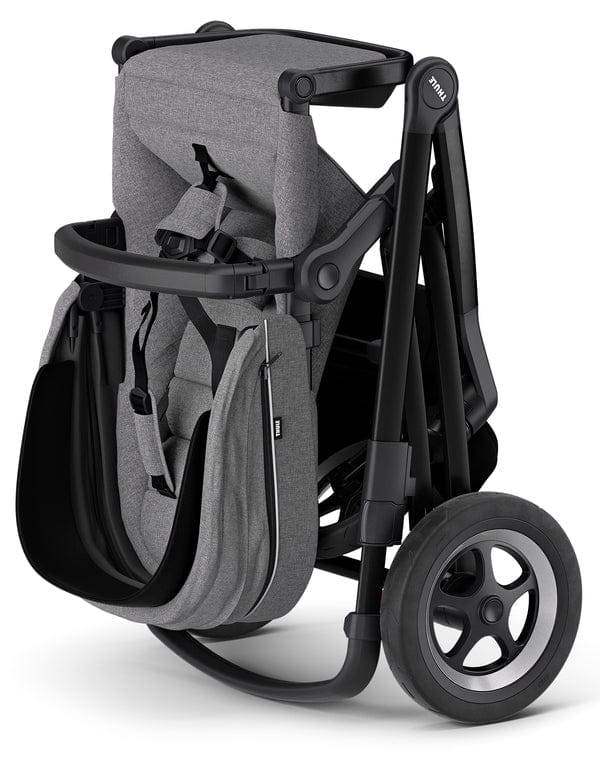Thule Sleek Single-to-Double Stroller Black Grey Melange