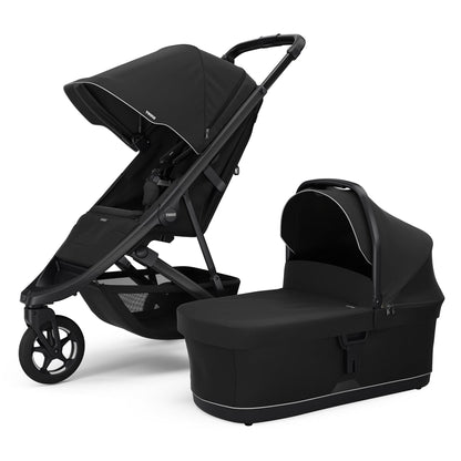 Thule Spring 2 Compact All-Terrain Stroller + Bassinet Bundle - Black - 11300252-20110754