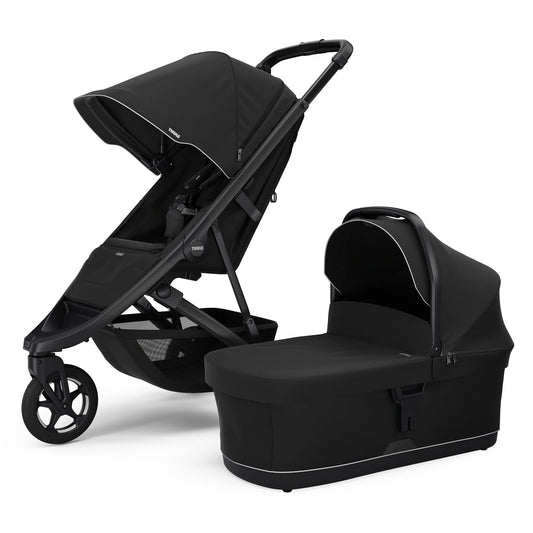 Thule Spring 2 Compact All-Terrain Stroller + Bassinet Bundle - Black - 11300252-20110754