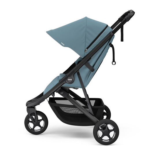 Thule Spring 2 Compact All-Terrain Stroller + Bassinet Bundle - Mid Blue - 11300253-20110756