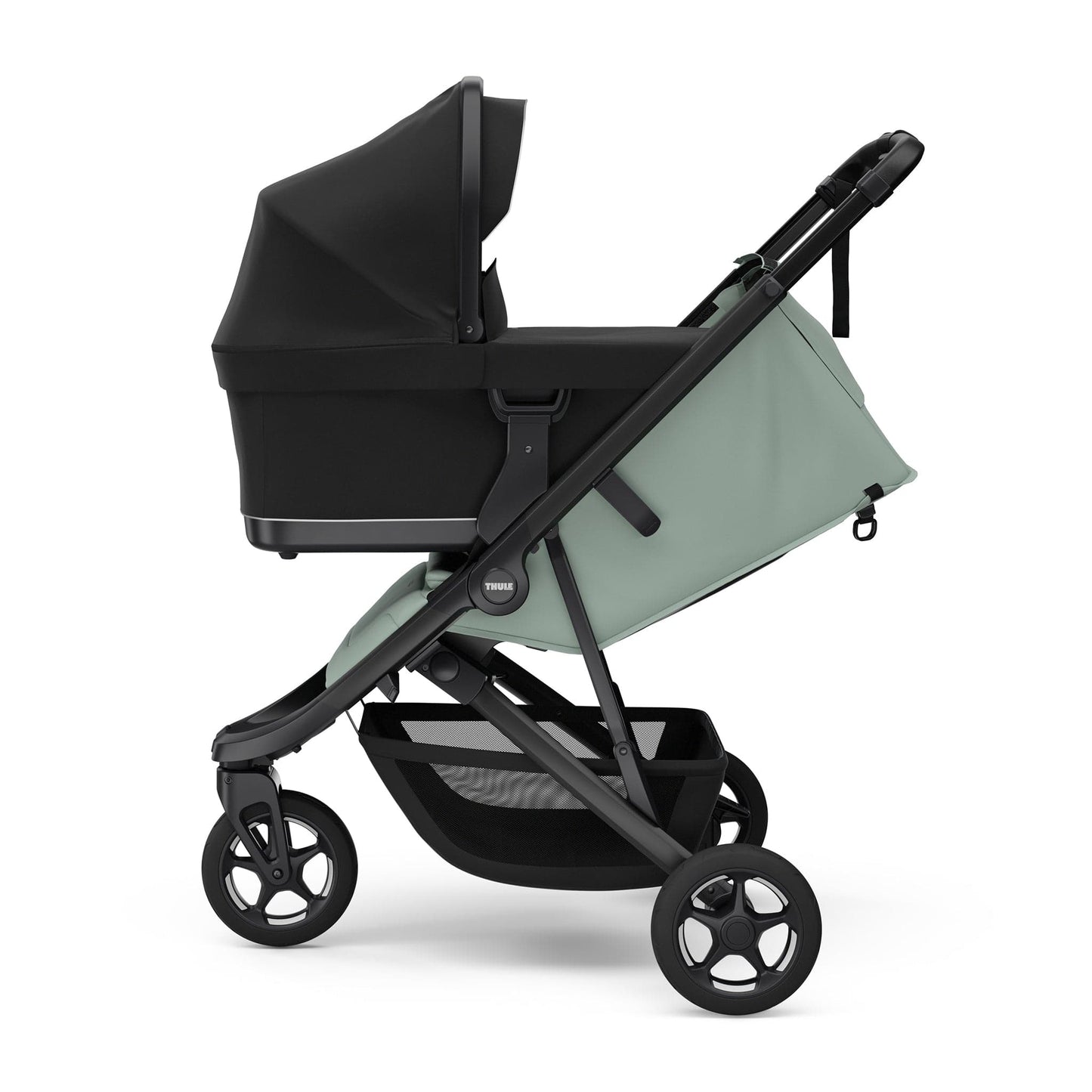 Thule Spring 2 Compact All-Terrain Stroller + Bassinet Bundle - Mist Green / Black - 11300255-20110754